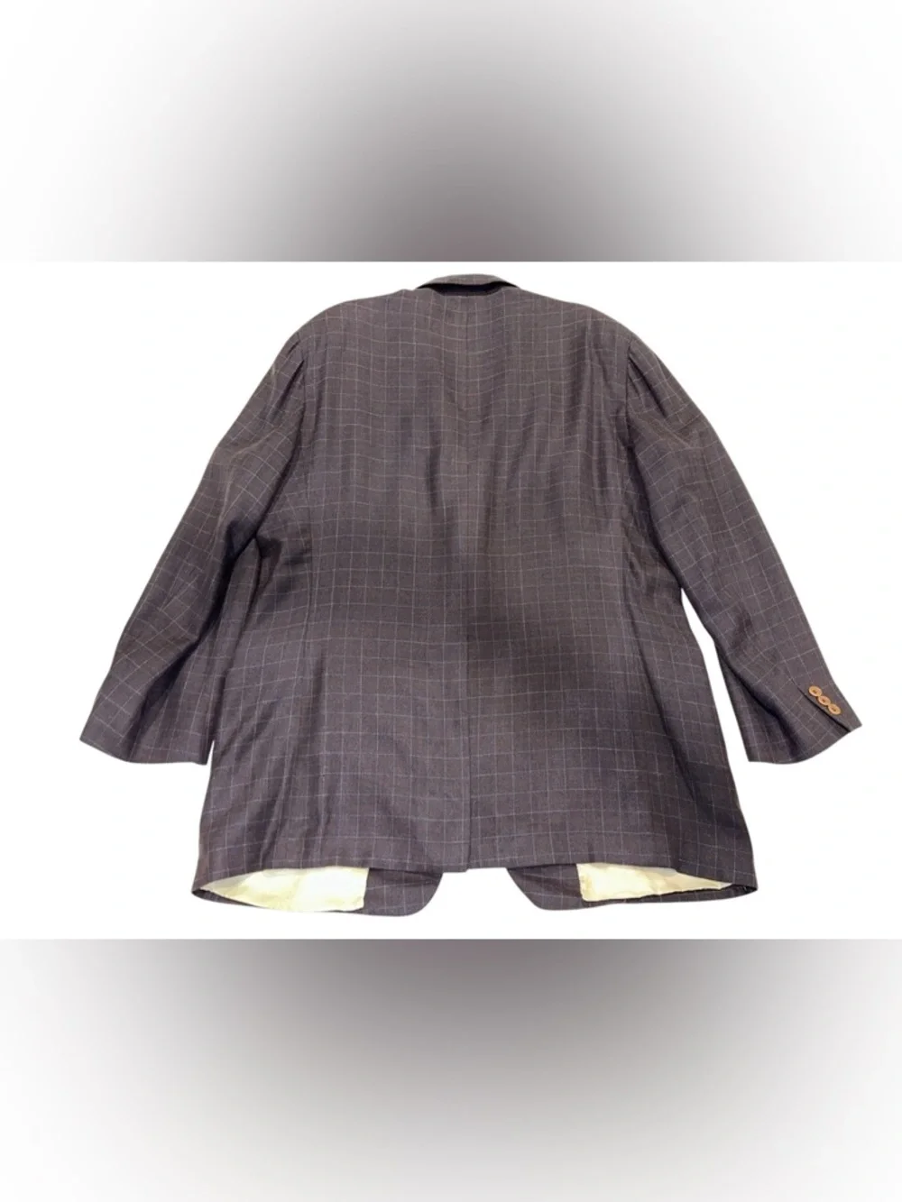 Vintage 80s Paul Stuart Blazer Men’s Silk Wool Blend Navy Check Sport Coat 50LT